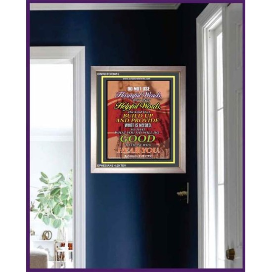 WATCH YOUR WORDS   Bible Scriptures on Love Acrylic Glass Frame   (GWVICTOR6651)   