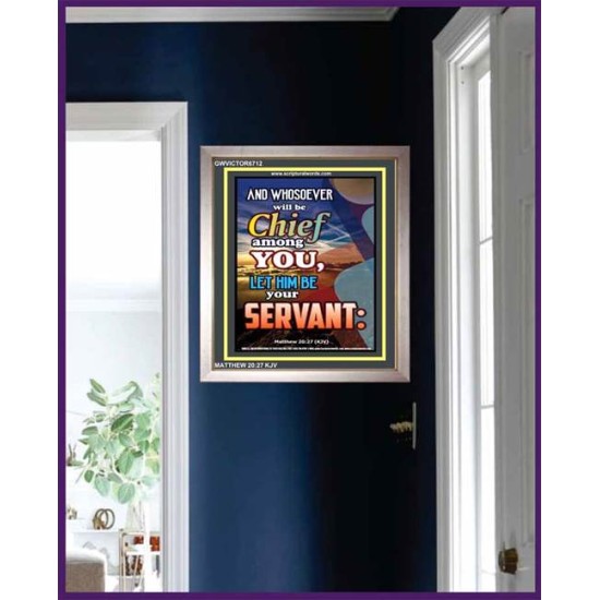 BE A SERVANT   Bible Verses Framed for Home Online   (GWVICTOR6712)   