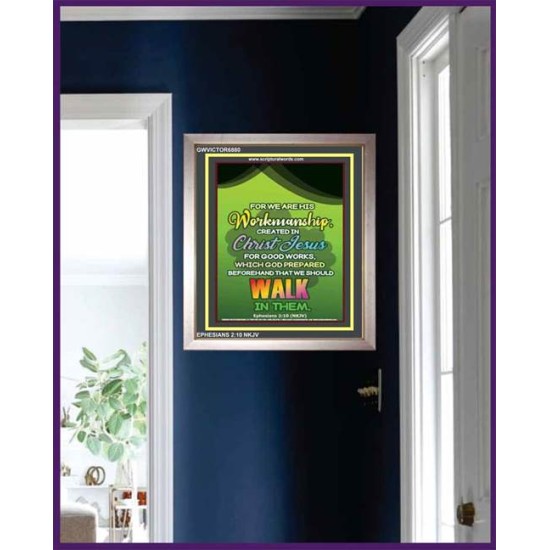 WE ARE HIS WORKMANSHIP   Acrylic Glass framed scripture art   (GWVICTOR6880)   