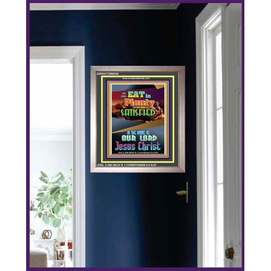 YOU SHALL EAT IN PLENTY   Bible Verses Frame for Home   (GWVICTOR8038)   