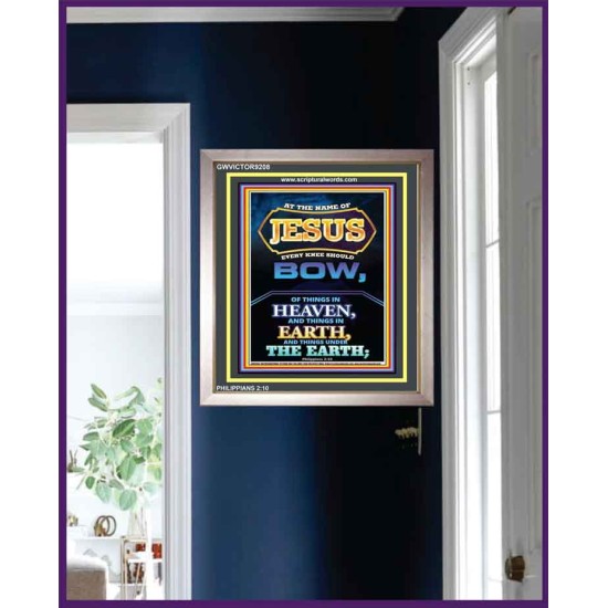 AT THE NAME OF JESUS   Acrylic Glass Framed Bible Verse   (GWVICTOR9208)   
