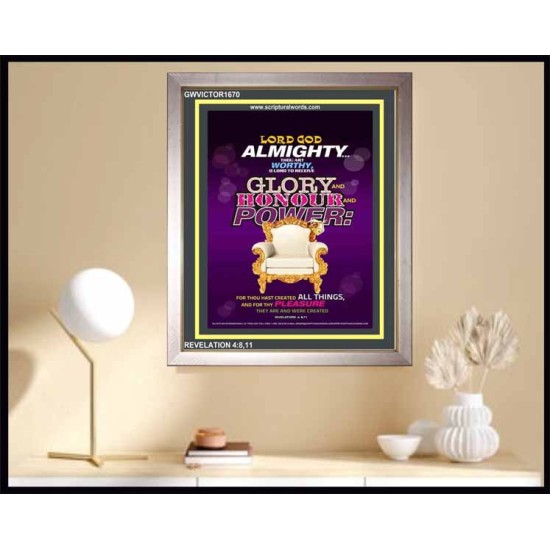 WORTHY ART THOU O LORD   Large Frame Scriptural Wall Art   (GWVICTOR1670)   