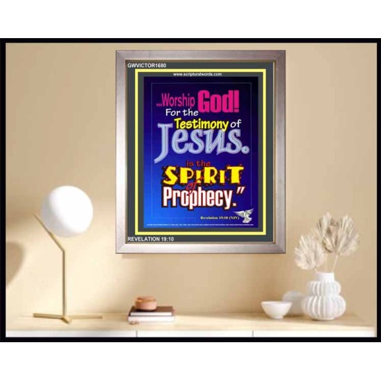 WORSHIP GOD   Bible Verse Framed for Home Online   (GWVICTOR1680)   