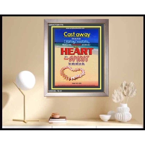 A NEW HEART AND A NEW SPIRIT   Scriptural Portrait Acrylic Glass Frame   (GWVICTOR1775)   