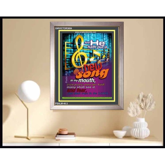 A NEW SONG IN MY MOUTH   Framed Office Wall Decoration   (GWVICTOR3684)   