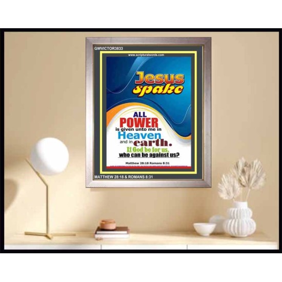 ALL POWER   Large Framed Scripture Wall Art   (GWVICTOR3833)   