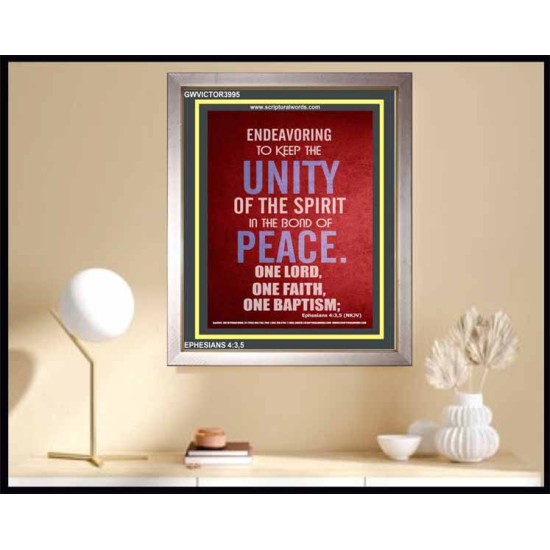 UNITY OF THE SPIRIT   Acrylic Glass Frame Scripture Art   (GWVICTOR3995)   