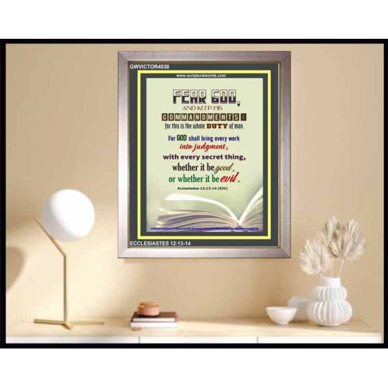 WHOLE DUTY OF MAN   Acrylic Glass Framed Bible Verse   (GWVICTOR4038)   