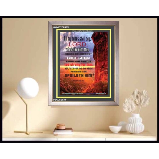 WHO IS LIKE UNTO THEE   Biblical Art Acrylic Glass Frame   (GWVICTOR4500)   