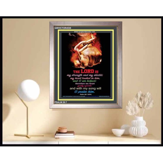 WITH MY SONG WILL I PRAISE HIM   Framed Sitting Room Wall Decoration   (GWVICTOR4538)   