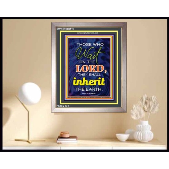 WAIT ON THE LORD   contemporary Christian Art Frame   (GWVICTOR6519)   