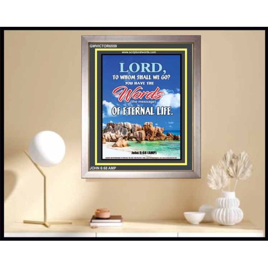 WORDS OF ETERNAL LIFE   Biblical Art Acrylic Glass Frame    (GWVICTOR6559)   