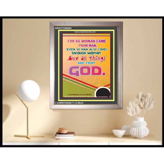 ALL THINGS ARE FROM GOD   Scriptural Portrait Wooden Frame   (GWVICTOR6882)   