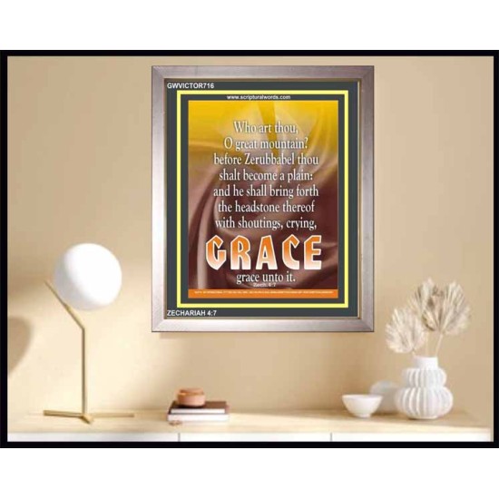 WHO ART THOU O GREAT MOUNTAIN   Bible Verse Frame Online   (GWVICTOR716)   