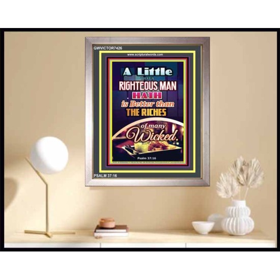 A RIGHTEOUS MAN   Bible Verses Framed for Home   (GWVICTOR7426)   