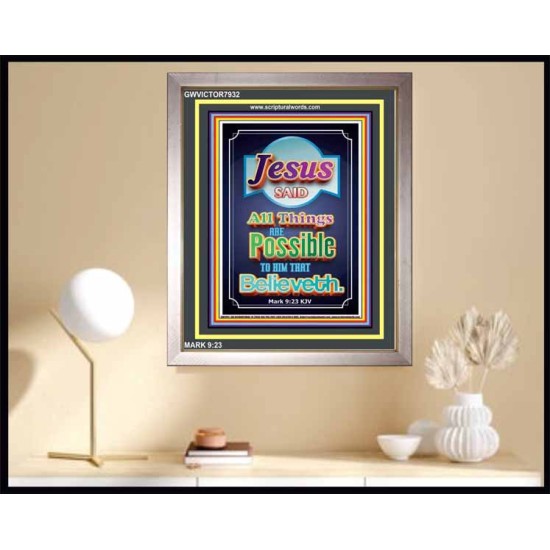 ALL THINGS ARE POSSIBLE   Bible Verses Wall Art Acrylic Glass Frame   (GWVICTOR7932)   