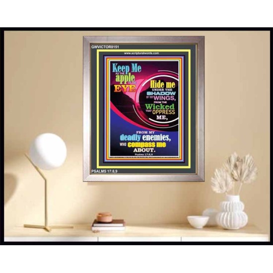 UNDER THE SHADOW OF THY WINGS   Scriptural Portrait Acrylic Glass Frame   (GWVICTOR8151)   