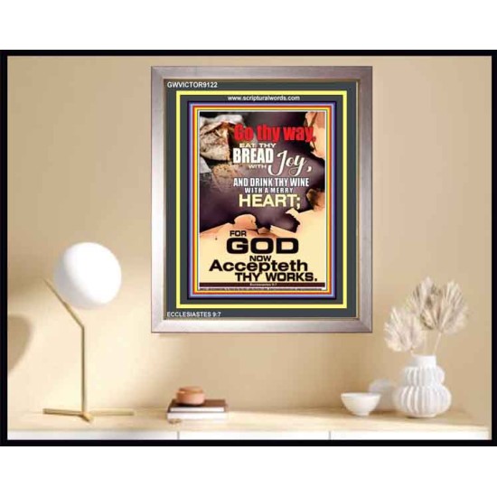 A MERRY HEART   Large Frame Scripture Wall Art   (GWVICTOR9122)   