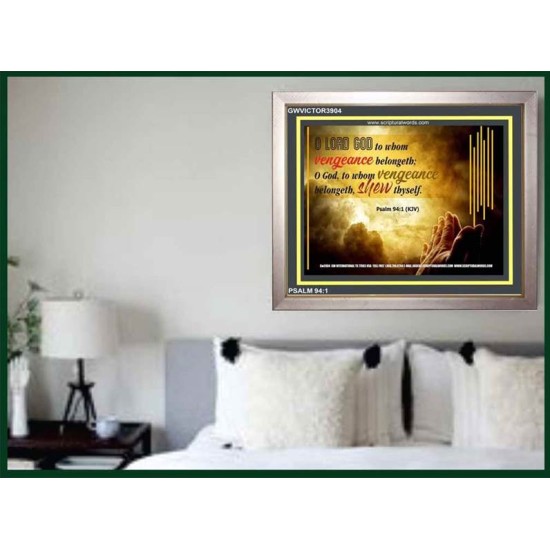 VENGEANCE BELONGS TO GOD   Acrylic Glass Frame Scripture Art   (GWVICTOR3904)   