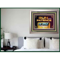 RUN WITH PATIENCE   Contemporary Christian Wall Art   (GWVICTOR7837)   