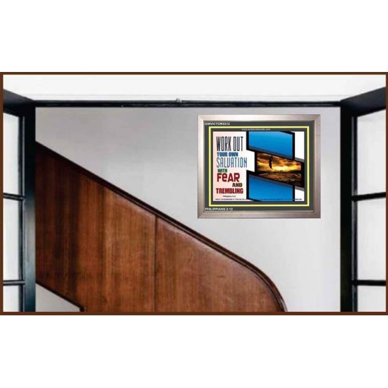 WORK OUT YOUR SALVATION   Biblical Art Acrylic Glass Frame   (GWVICTOR5312)   