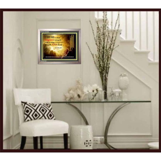 VENGEANCE BELONGS TO GOD   Acrylic Glass Frame Scripture Art   (GWVICTOR3904)   