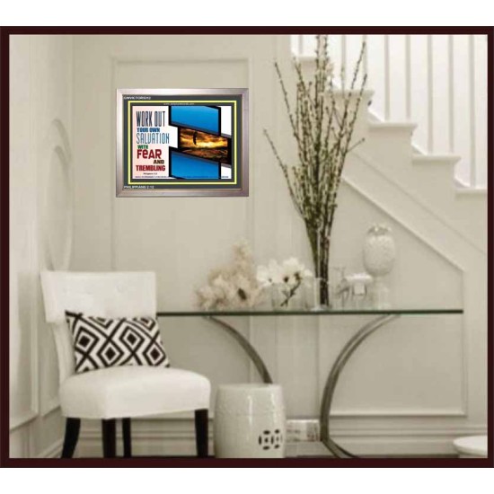 WORK OUT YOUR SALVATION   Biblical Art Acrylic Glass Frame   (GWVICTOR5312)   
