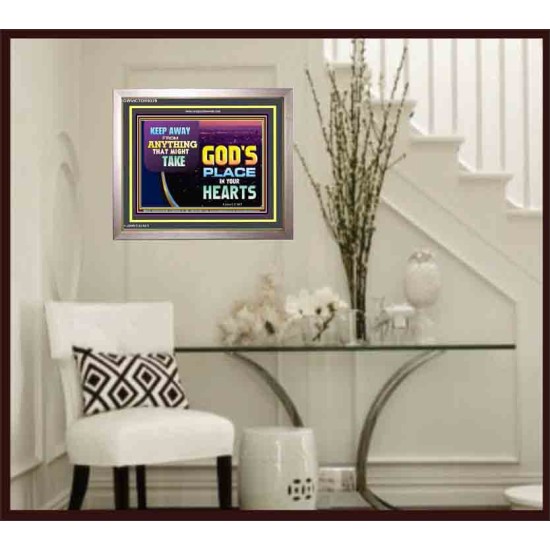 WHAT IS GOD'S PLACE IN YOUR HEART   Large Framed Scripture Wall Art   (GWVICTOR9379)   
