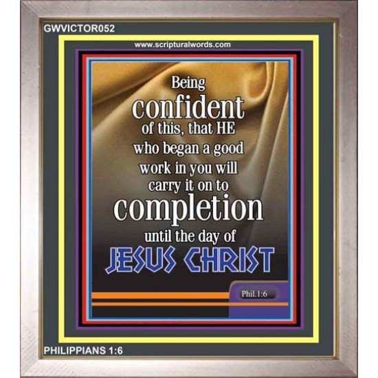 BE CONFIDENT IN THE LORD   Frame Scripture Dcor   (GWVICTOR052)   