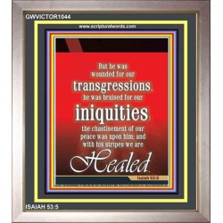 WOUNDED FOR OUR TRANSGRESSIONS   Acrylic Glass Framed Bible Verse   (GWVICTOR1044)   