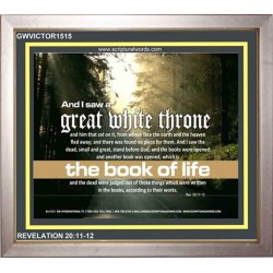 A GREAT WHITE THRONE   Inspirational Bible Verse Framed   (GWVICTOR1515)   