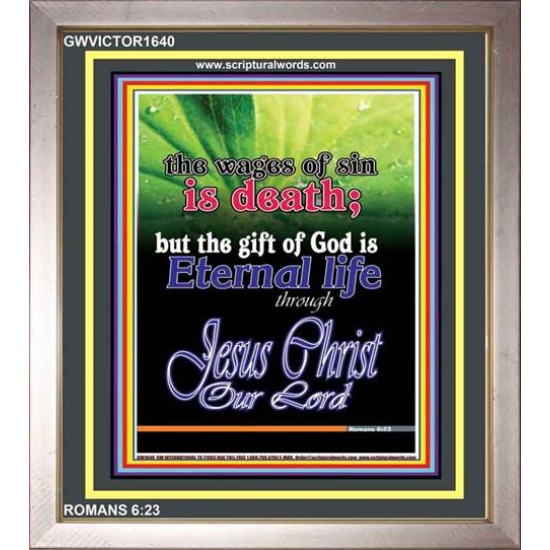 WAGES OF SIN IS DEATH   Christian Paintings Acrylic Glass Frame   (GWVICTOR1640)   