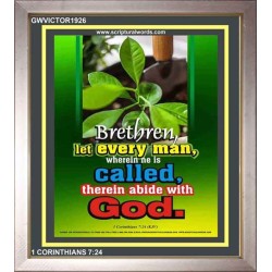 ABIDE WITH GOD   Large Frame Scripture Wall Art   (GWVICTOR1926)   