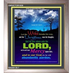 ABUNDANTLY PARDON   Bible Verse Frame for Home Online   (GWVICTOR1939)   