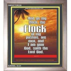 YE ARE MY FLOCK    Biblical Art Acrylic Glass Frame    (GWVICTOR226)   