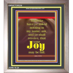 YOUR JOY SHALL BE FULL   Wall Art Poster   (GWVICTOR236)   