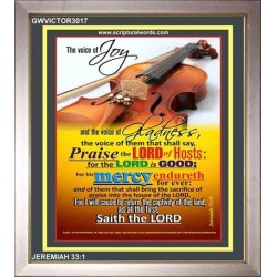 THE VOICE OF JOY   Scripture Wooden Framed Signs   (GWVICTOR3017)   