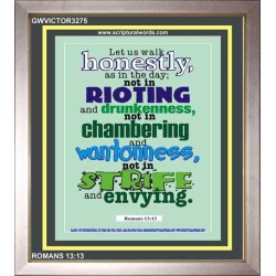 WALK HONESTLY   Christian Wall Dcor Frame   (GWVICTOR3275)   "14x16"