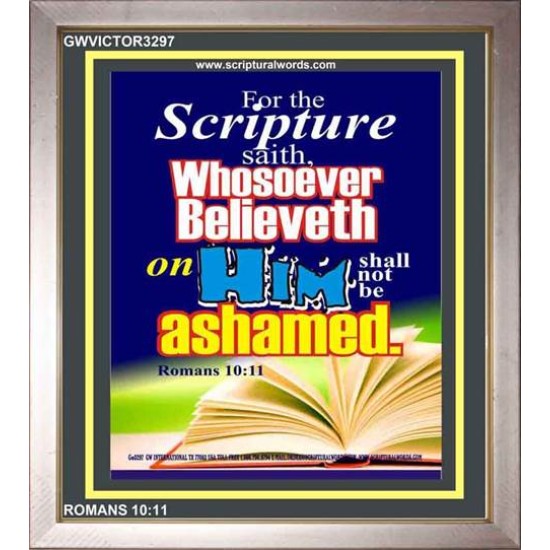 WHOSOEVER BELIEVETH   Acrylic Glass Frame Scripture Art   (GWVICTOR3297)   