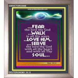 WITH ALL THY HEART   Scriptural Portrait Acrylic Glass Frame   (GWVICTOR3306B)   "14x16"