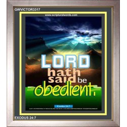 BE OBEDIENT   Acrylic Glass framed scripture art   (GWVICTOR3317)   