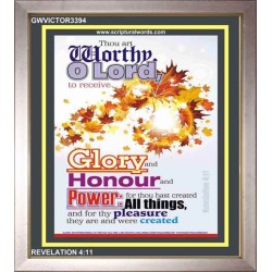 AND FOR THY PLEASURE   Inspirational Bible Verses Framed   (GWVICTOR3394)   