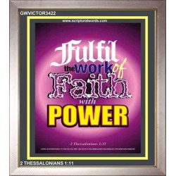 WITH POWER   Frame Bible Verses Online   (GWVICTOR3422)   "14x16"