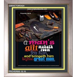 A MAN'S GIFT   Bible Verses Frames Online   (GWVICTOR3424)   "14x16"