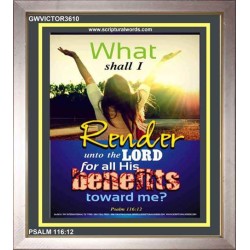 ALL HIS BENEFITS   Bible Verse Acrylic Glass Frame   (GWVICTOR3610)   