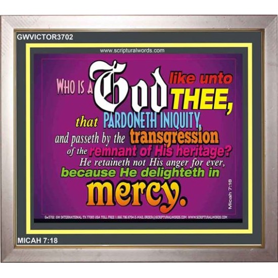 WHO IS LIKE UNTO THEE   Custom Frame Bible Verse   (GWVICTOR3702)   