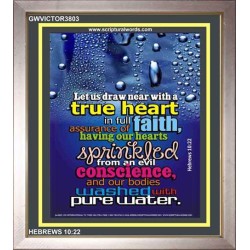 TRUE HEART   Large Frame Scriptural Wall Art   (GWVICTOR3803)   "14x16"