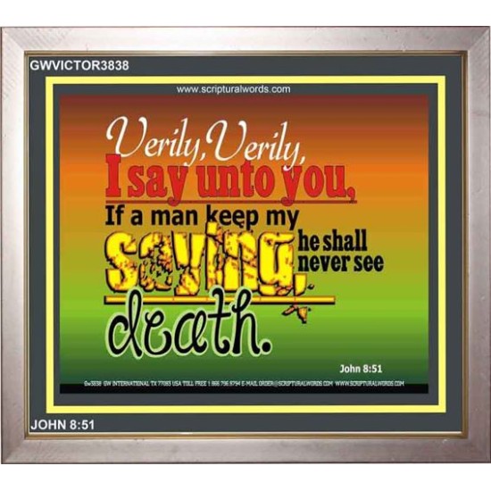 VERILY VERILY   Scripture Art Prints Framed   (GWVICTOR3838)   