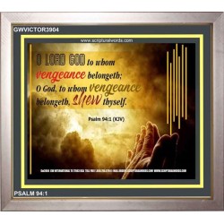 VENGEANCE BELONGS TO GOD   Acrylic Glass Frame Scripture Art   (GWVICTOR3904)   "16x14"