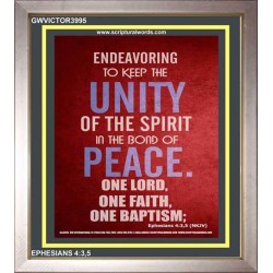 UNITY OF THE SPIRIT   Acrylic Glass Frame Scripture Art   (GWVICTOR3995)   "14x16"